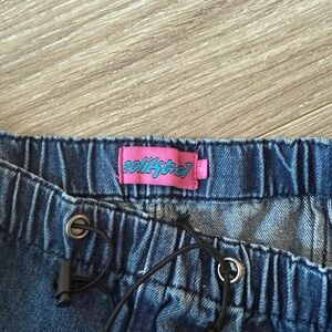 Edikted Blue Denim Drawstring Pants